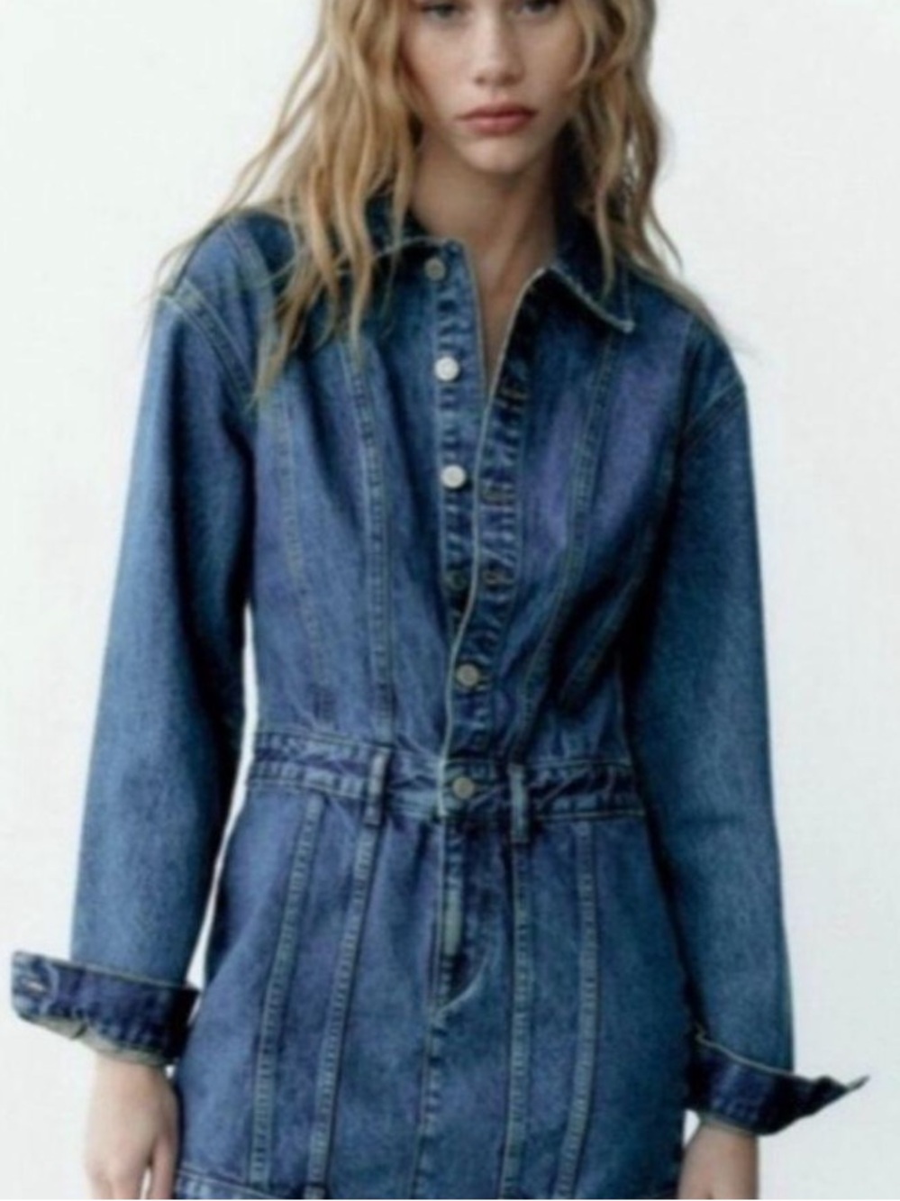 Denim long sleeve dress